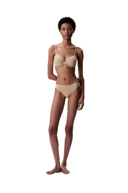 Calvin Klein Women's Lightly Lined Adjustable Plunge Bra, Beige (Cedar), 34D