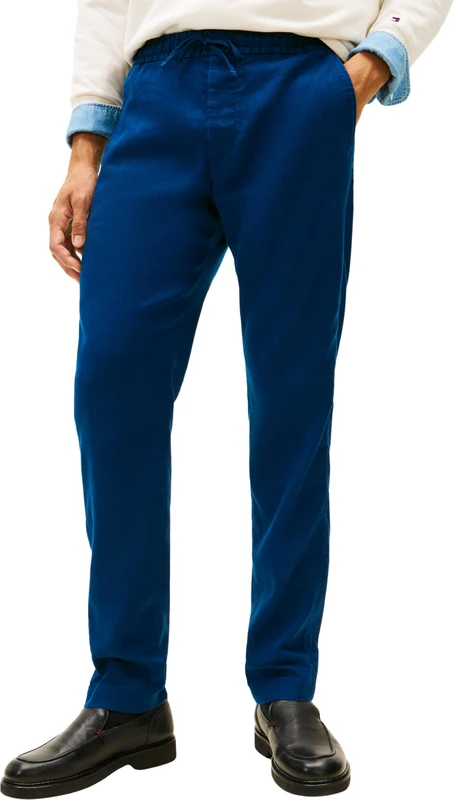 Tommy Hilfiger Men's Harlem Sorona Linen MW0MW38801 Chino, Blue, 31W / 34L