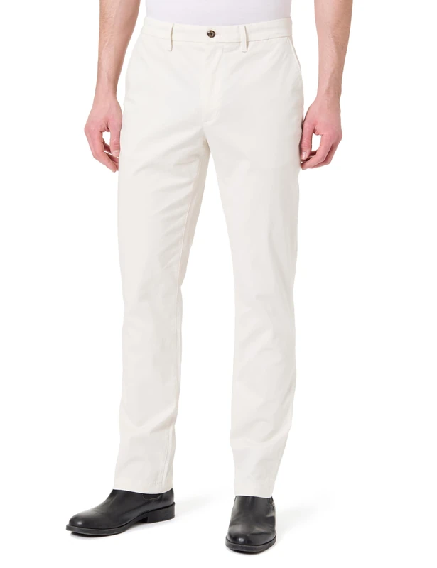Tommy Hilfiger Men's Denton Printed Structure Chino MW0MW37717 Chino, White, 31W / 32L