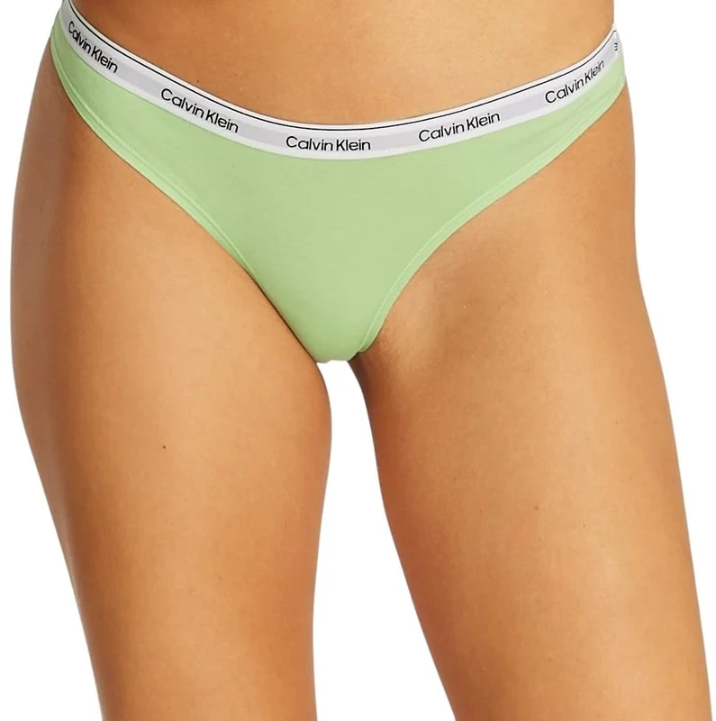 Calvin Klein Women 3-Pack Thongs XL - Multicolor (Green, Pink, Grey)