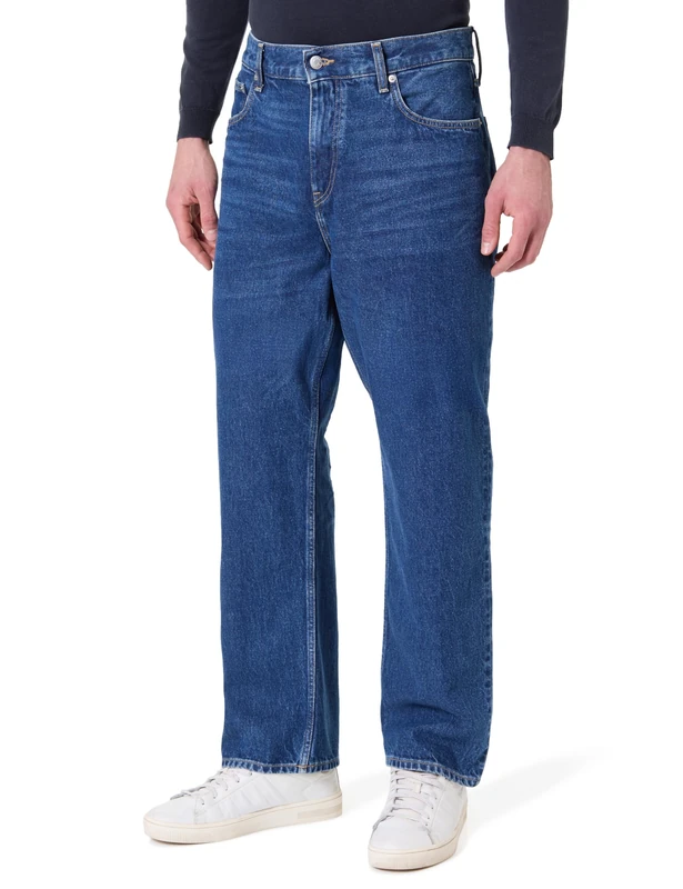 Tommy Hilfiger Men's Relaxed River RGD Marc Indigo MW0MW38824 Straight, Denim, 34W / 34L