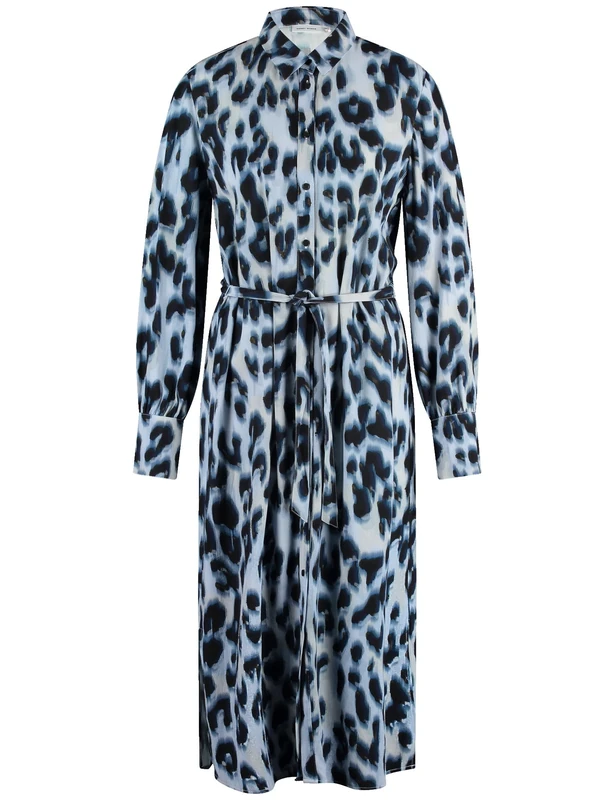 Gerry Weber Women's 380008-66414-8144 Dress, Blue/Black Leo Print, 14
