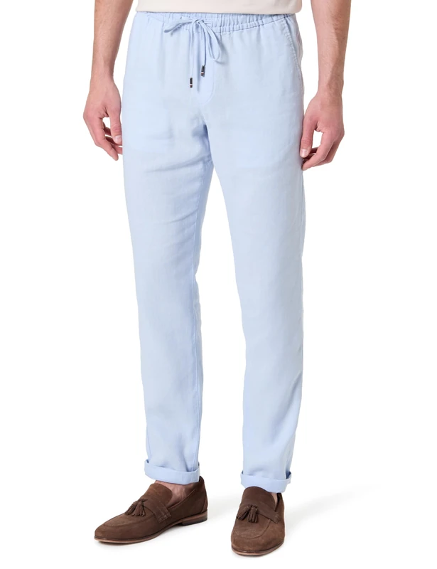 Tommy Hilfiger Men's Harlem Sorona Linen MW0MW38801 Chino, Blue, 40W / 36L
