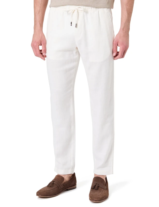 Tommy Hilfiger Men's Harlem Sorona Linen MW0MW38801 Chino, White, 40W / 28L