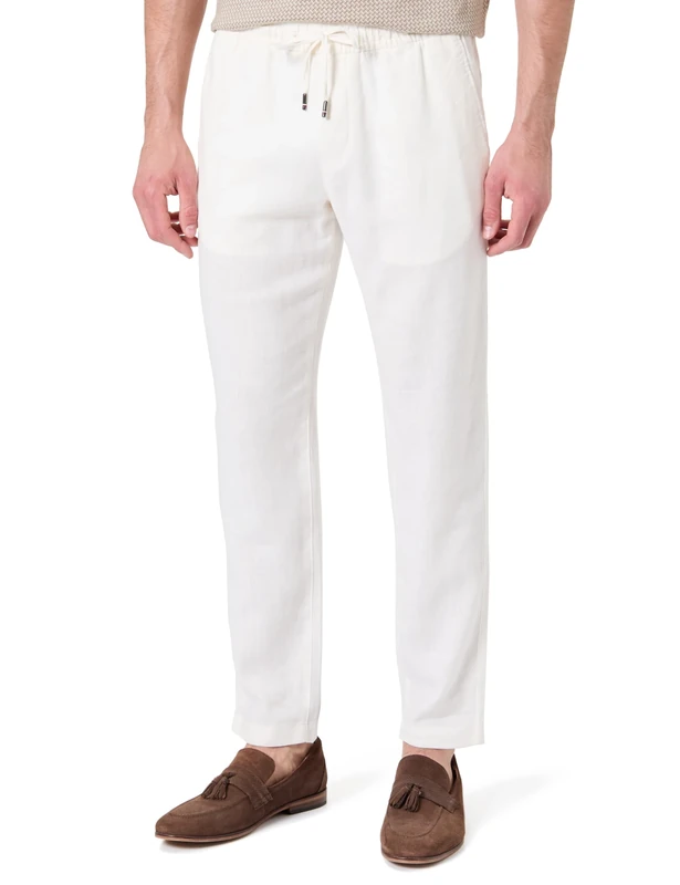 Tommy Hilfiger Men's Harlem Sorona Linen MW0MW38801 Chino, White, 28W / 30L