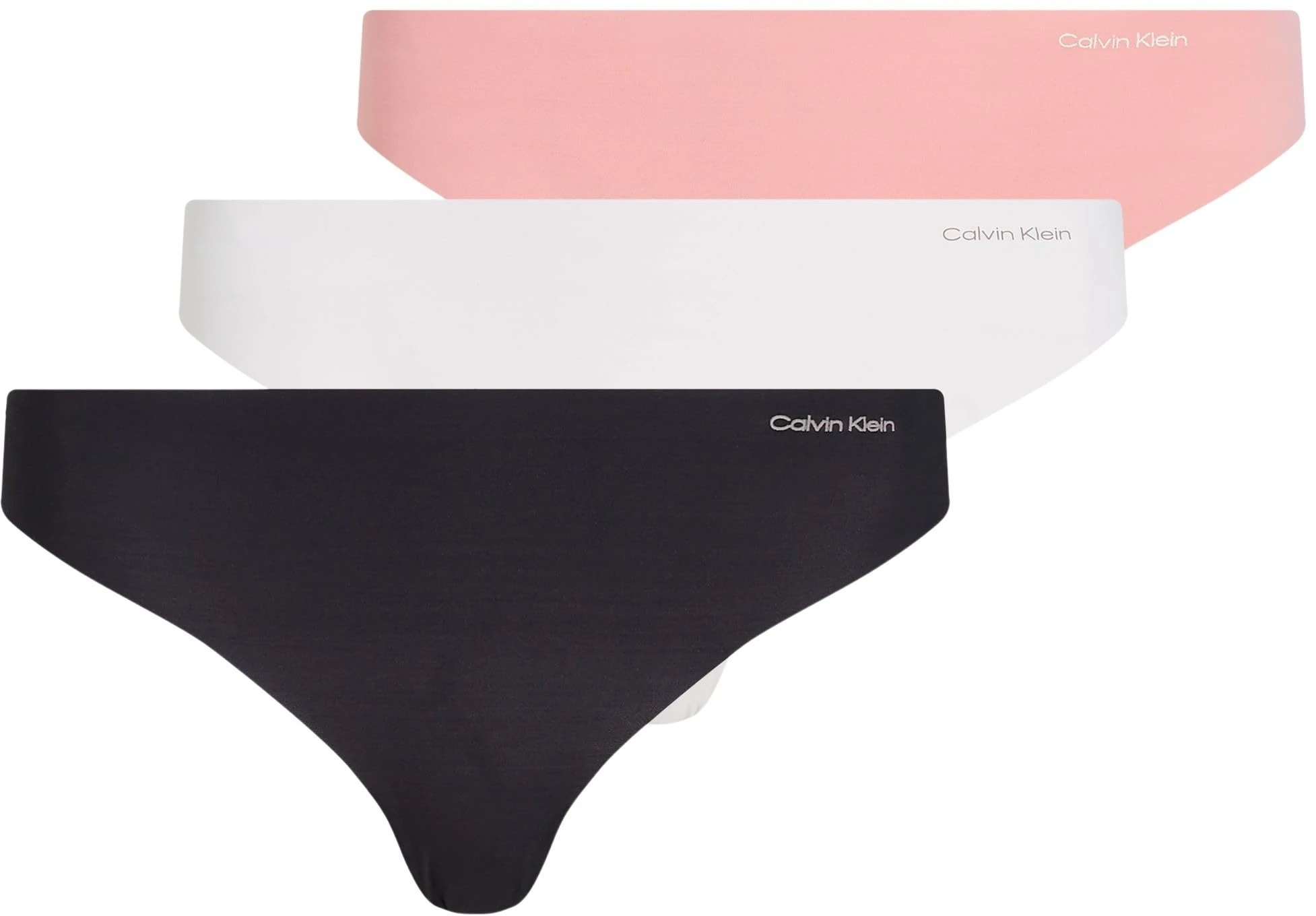 Calvin Klein Women’s 3 Pack Thongs, Multicolor (Black/Wind Chime/Luminous Peach), M