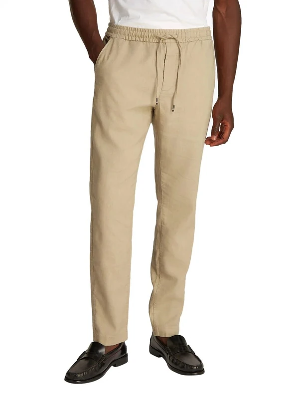 Tommy Hilfiger Men's Harlem Sorona Linen MW0MW38801 Chino, Khaki, 32W / 32L