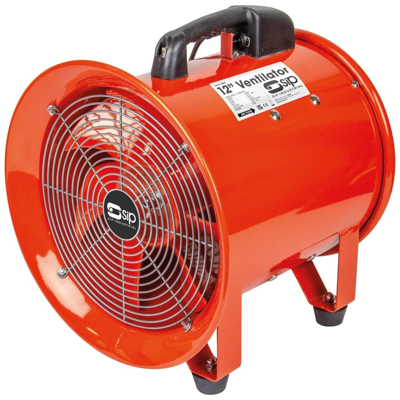 SIP 12" Air Ventilator Fan, 500W Portable Heavy Duty Industrial Fan, 3900m³/hr Airflow