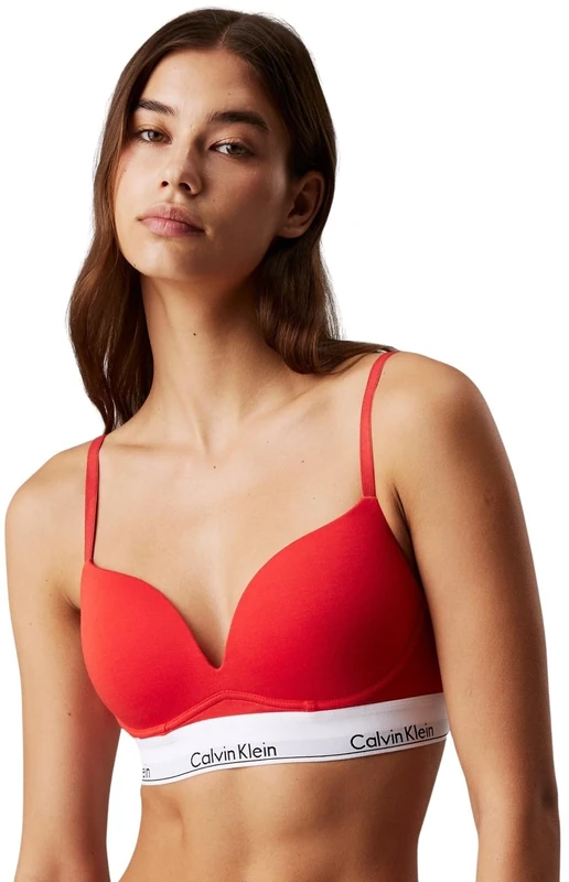 Calvin Klein Women’s Push Up Plunge Underwire Bra, Red (Molten), 30C