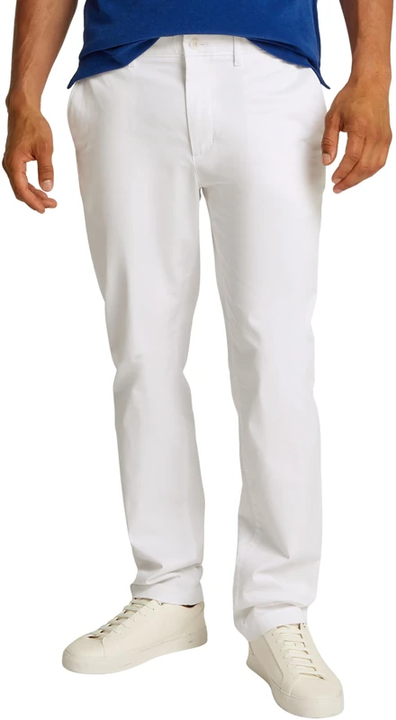 Tommy Hilfiger Men's Denton Satin Straight Fit Chinos, White (Th Optic White), 36W/28L