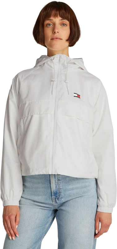 Tommy Jeans Women's TJW ESSENTIAL WINDBREAKER EXT DW0DW20672 Windbreaker Jacket, White (Ecru), XL - Image 1