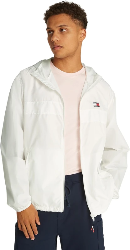 Tommy Jeans Mens Tjm Lw Chicago Ext Dm0dm20204 Windbreaker Jacket, White (Ecru), S UK