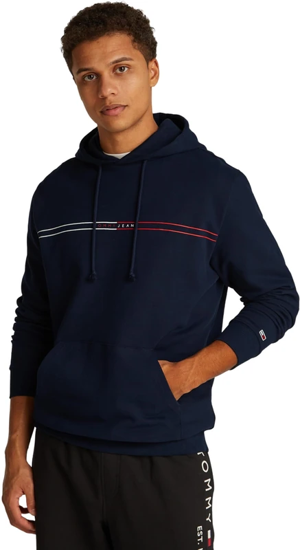 TOMMY JEANS TJM REG ENTRY GRAPHIC HOODIE EXT Pullover Hoodie Men's, Blue (Dark Night Navy), S