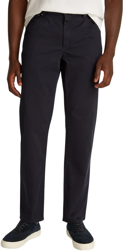 Tommy Hilfiger Men's Denton Cotton Satin Straight Leg Trousers, Blue (Desert Sky), 32W/31L