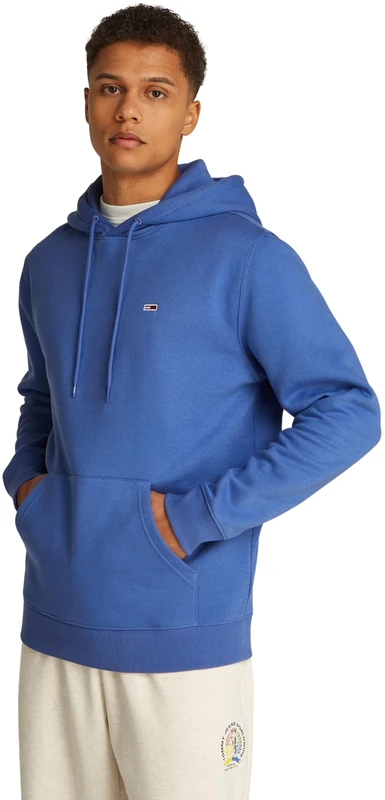 TOMMY JEANS Men's TJM Reg S Flag Hoodie Dm0Dm20742 Pullover, Blue (Tempo Blue), XS