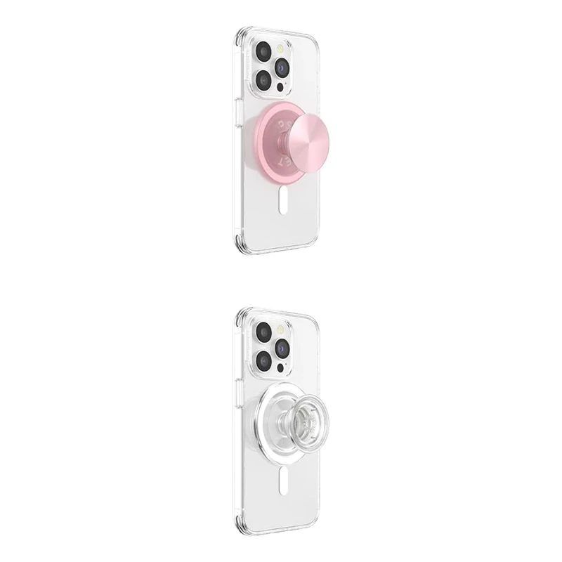 PopSockets 2-Pack Phone Grips with MagSafe Adapter Rings - Pinky & Clear