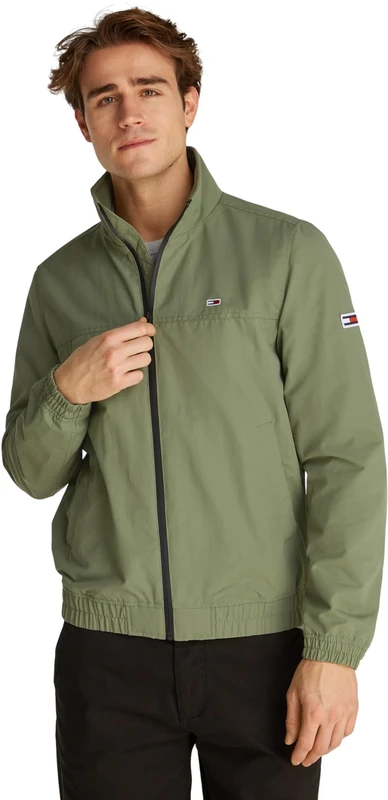 Tommy Jeans Men’s Essential Casual Bomber Jacket, Green (Aruba Green), XS