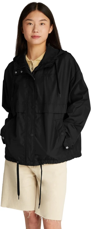 Tommy Jeans Women’s Oversized Windbreaker with Hood, Black (Black), XS