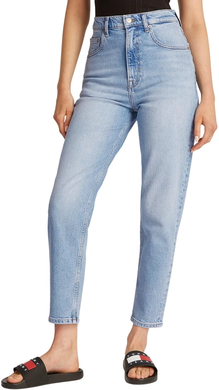 Tommy Jeans Womens Mom Uh TPR Bi0112 Dw0dw20041 Tapered, Denim (Denim Light), 24W / 30L UK