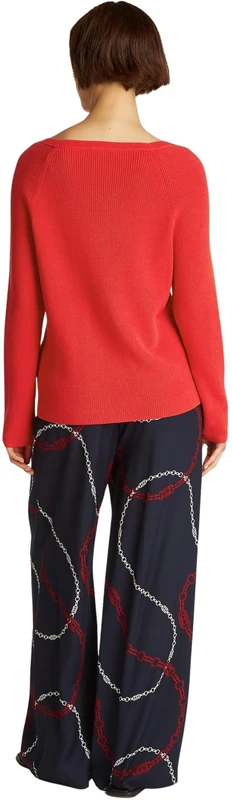 Tommy Hilfiger Women’s Boat Neck Jumper, Red (Primary Red), XL