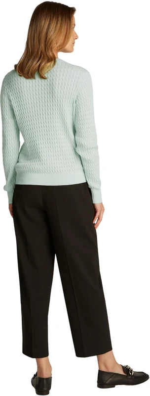 Tommy Hilfiger Women’s Fine Cable Knit Jumper, Green (Opal Green), L