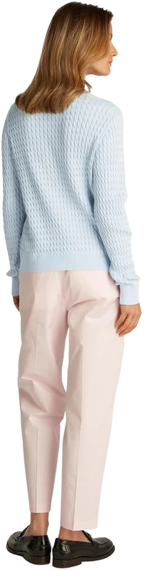 Tommy Hilfiger Women’s Fine Cable Knit Jumper, Blue (Breezy Blue), 3XL