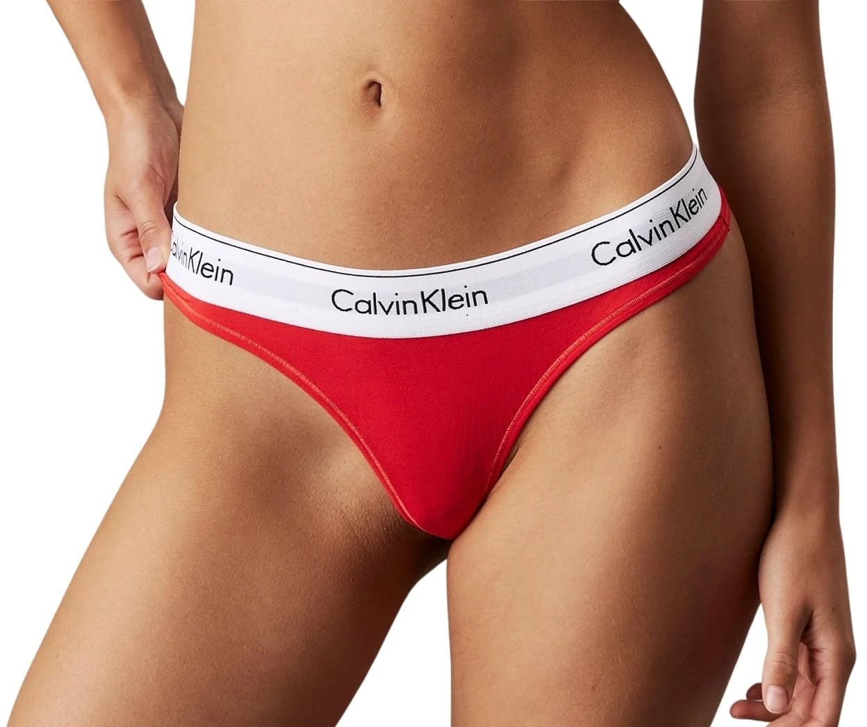 Calvin Klein Women's Thong Underwear, Red (Molten), M