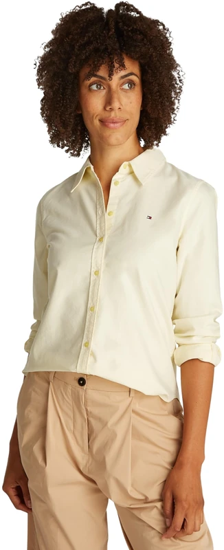 Tommy Hilfiger Women’s Relaxed Fit Oxford Shirt, Yellow (Lemon Zest), 16