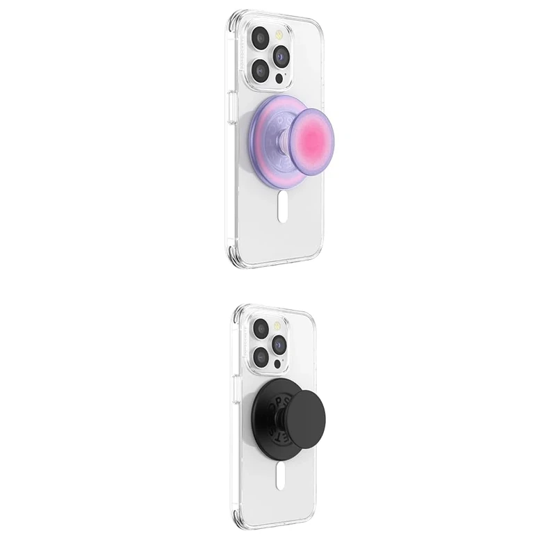 PopSockets Phone Grip Bundle with MagSafe - Aura and Black Models, Adapter Ring Included, Phone Holder and Kickstand
