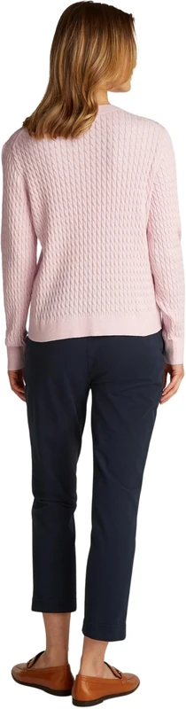 Tommy Hilfiger Women’s Fine Cable Knit Jumper, Pink (Heather Light Pink), XXL
