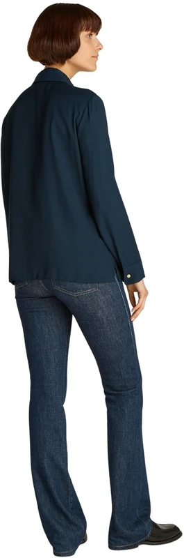 Tommy Hilfiger Women’s Regular Fit Soft Viscose Shirt, Blue (Dark Night Navy), 8