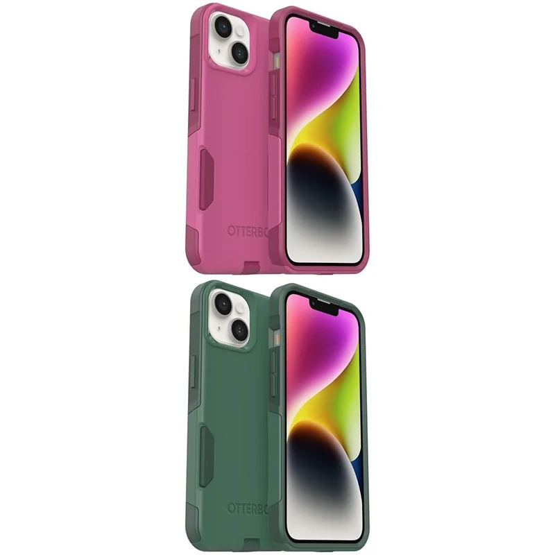 OtterBox iPhone 14 & 13 Commuter & Trees Company Cases - Pink & Green, Slim & Tough Protection