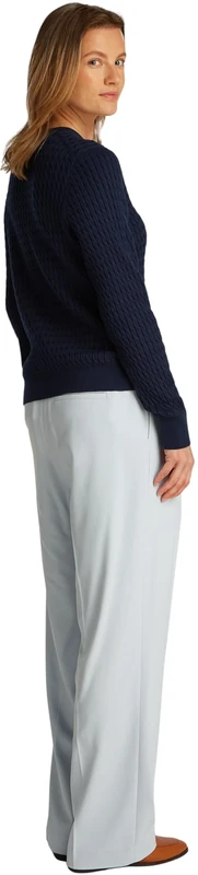 Tommy Hilfiger Women’s Fine Cable Knit Jumper, Blue (Dark Night Navy), XL