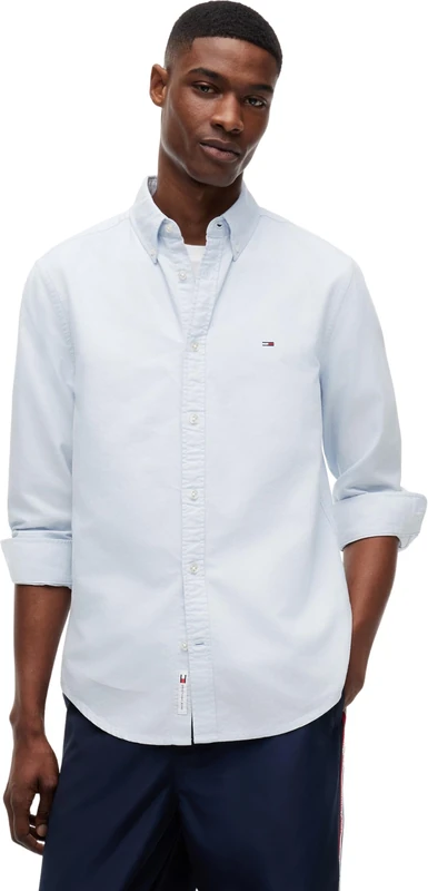 Tommy Jeans Mens TJM Reg Oxford Ext Dm0dm21298 L/S Shirt, Blue (Sweet Blue), L UK