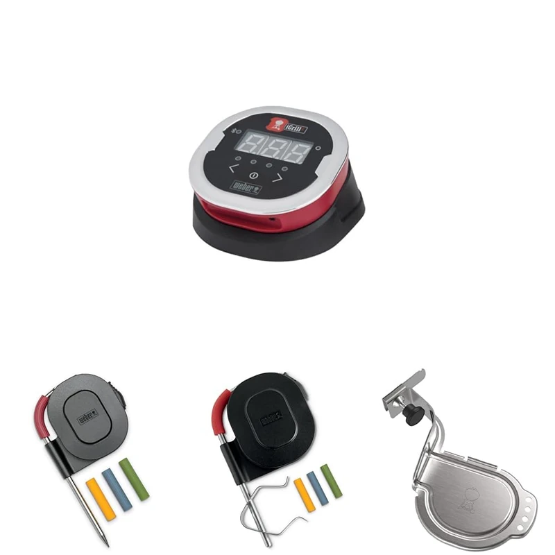Bundle-Weber iGrill 2 BBQ Thermometer Smart Digital Meat Thermometer with Bluetooth Fast Wireless Temperature Gauge with 2 Probes Premium Quality BBQ Accessories for Outdoor Cooking & Grilling (7221)