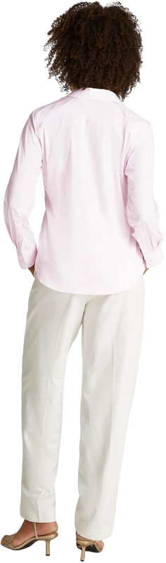 Tommy Hilfiger Women’s Regular Fit Poplin Shirt, Pink (Light Pink), 4