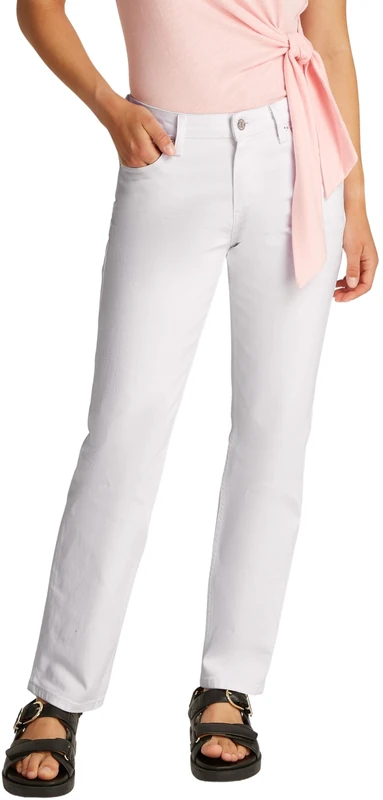 Tommy Hilfiger Women's Classic White Straight Fit Jeans, White (Th Optic White), 28W/33L