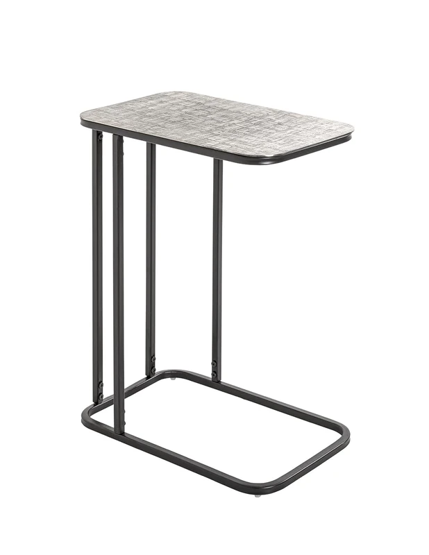 HAKU Möbel End Table Black, Silver, Metal - Size: W 46 cm X H 62 cm X D 29 cm, Style: Modern