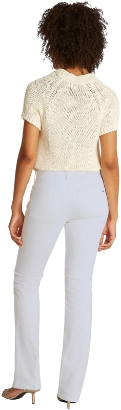 Tommy Hilfiger Women's Bootcut White Mid Rise Jeans, White (Th Optic White), 32W/30L