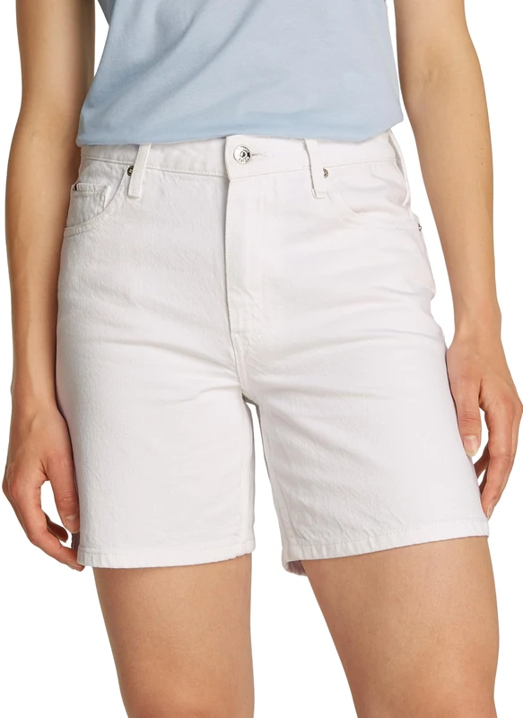 Tommy Hilfiger Women's Straight Fit Denim Shorts, White (Th Optic White), 31W