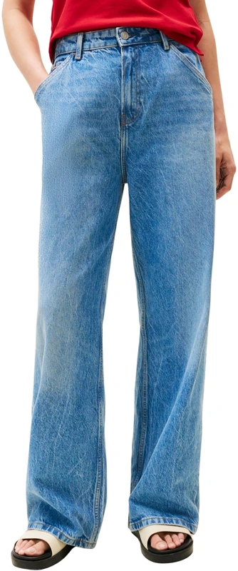 Tommy Hilfiger Women's Loose Wide Leg Ali Mid Rise Jeans, Blue (Ali), 30W/24L