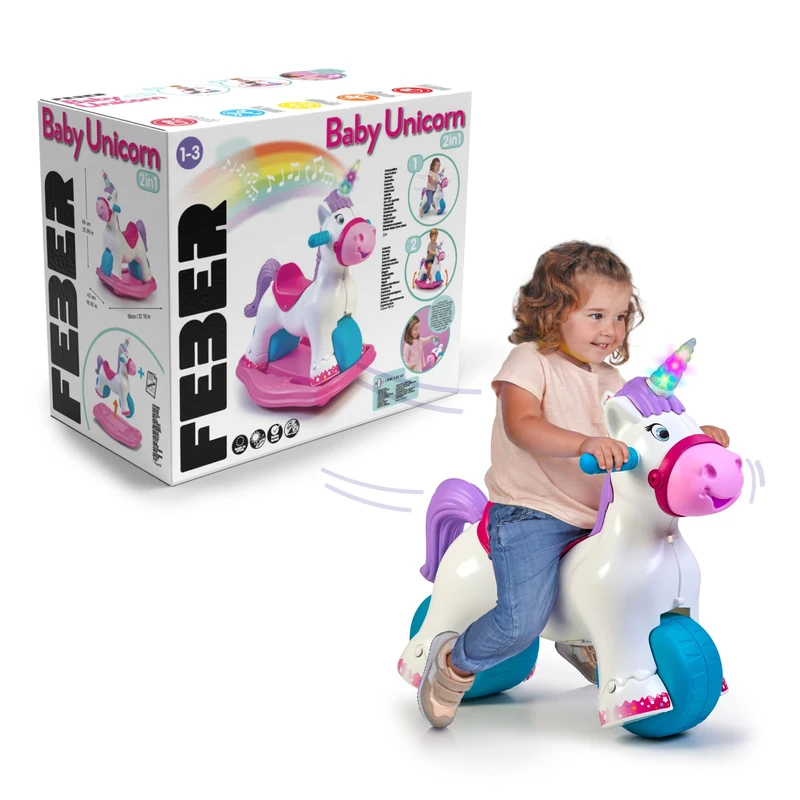 Feber Baby Unicorn 2-in-1 Rocker and Ride-On Toy (FED35000)