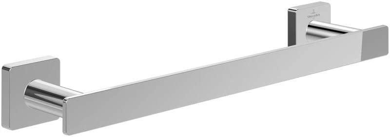 Villeroy & Boch Elements - Striking Towel Rail Bathroom Wall Mounted Towel Rail Brass Bath Towel Rail Square Length 345 mm Chrome