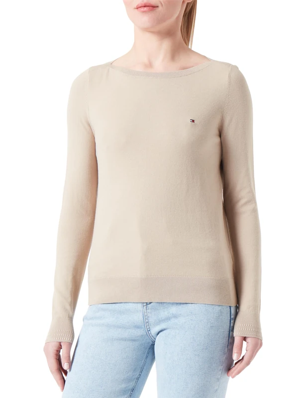 Tommy Hilfiger Women's Knitted Jumper, Pink (Light Pink), XXL