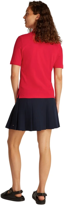 Tommy Hilfiger Women's Regular Fit Short Sleeve Polo Shirt, Red (Primary Red), S