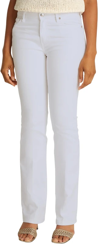 Tommy Hilfiger Women's Bootcut White Mid Rise Jeans, White (Th Optic White), 28W/30L