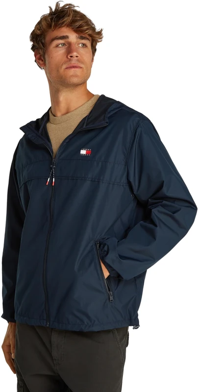 Tommy Jeans Mens Tjm Lw Chicago Ext Dm0dm20204 Windbreaker Jacket, Blue (Dark Night Navy), XXL UK