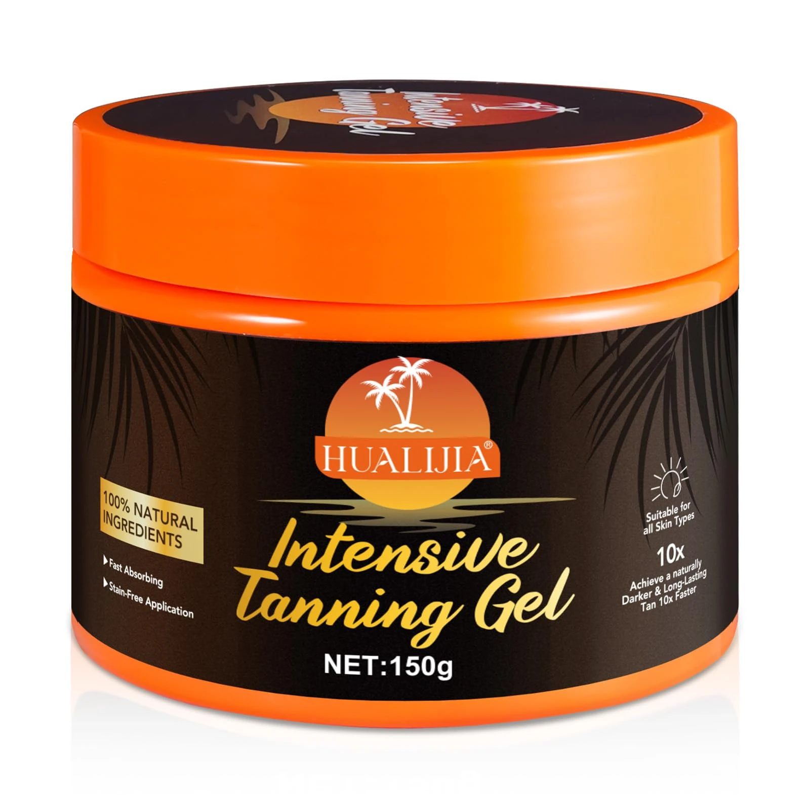Intensive Tanning Gel, Tanning Accelerator Cream, Self Tanner Oil, Achieve A Natural, Fast tanning, Sunbed Accelerator, Sunscreen without SPF,150g