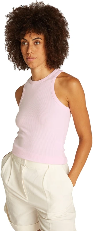 Tommy Hilfiger Women’s Slim Rib Stretch Tank Top, Pink (Light Pink), L
