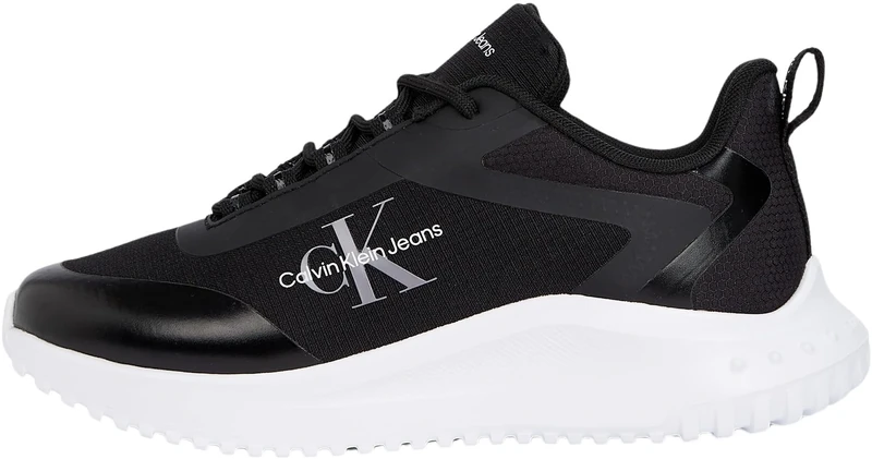 Calvin Klein Women’s Sporty EVA Mix Low Top Lace-Up Runner Trainers, Black (Ck Black), 8